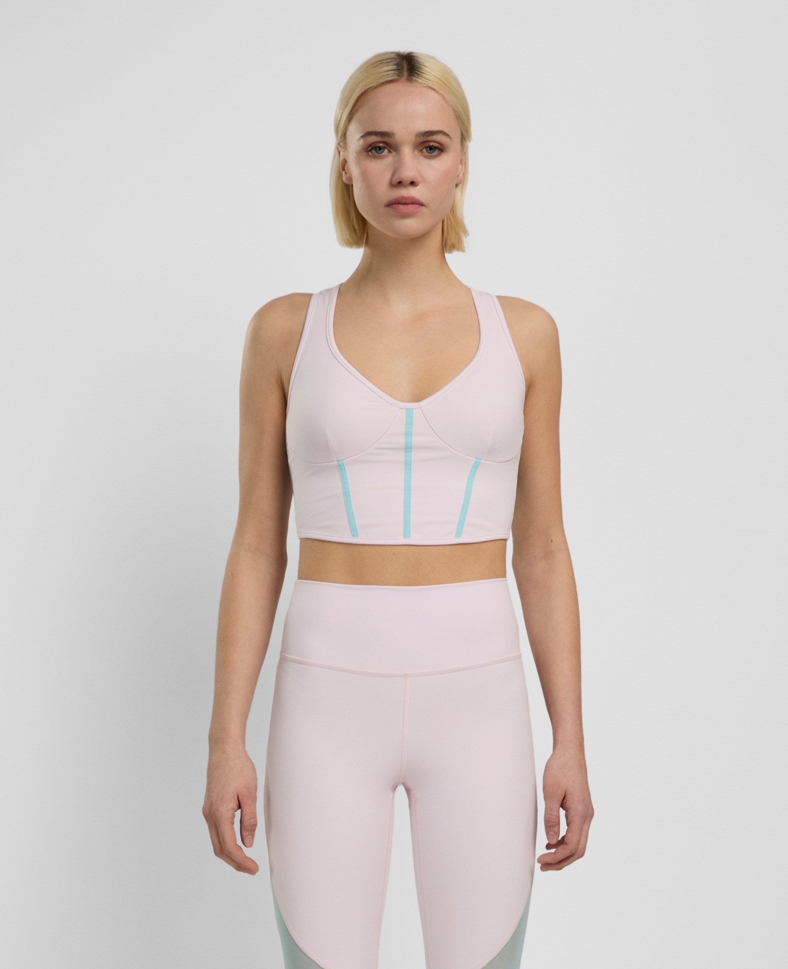 Daring Mesh Corset Top Rosa Chiaro