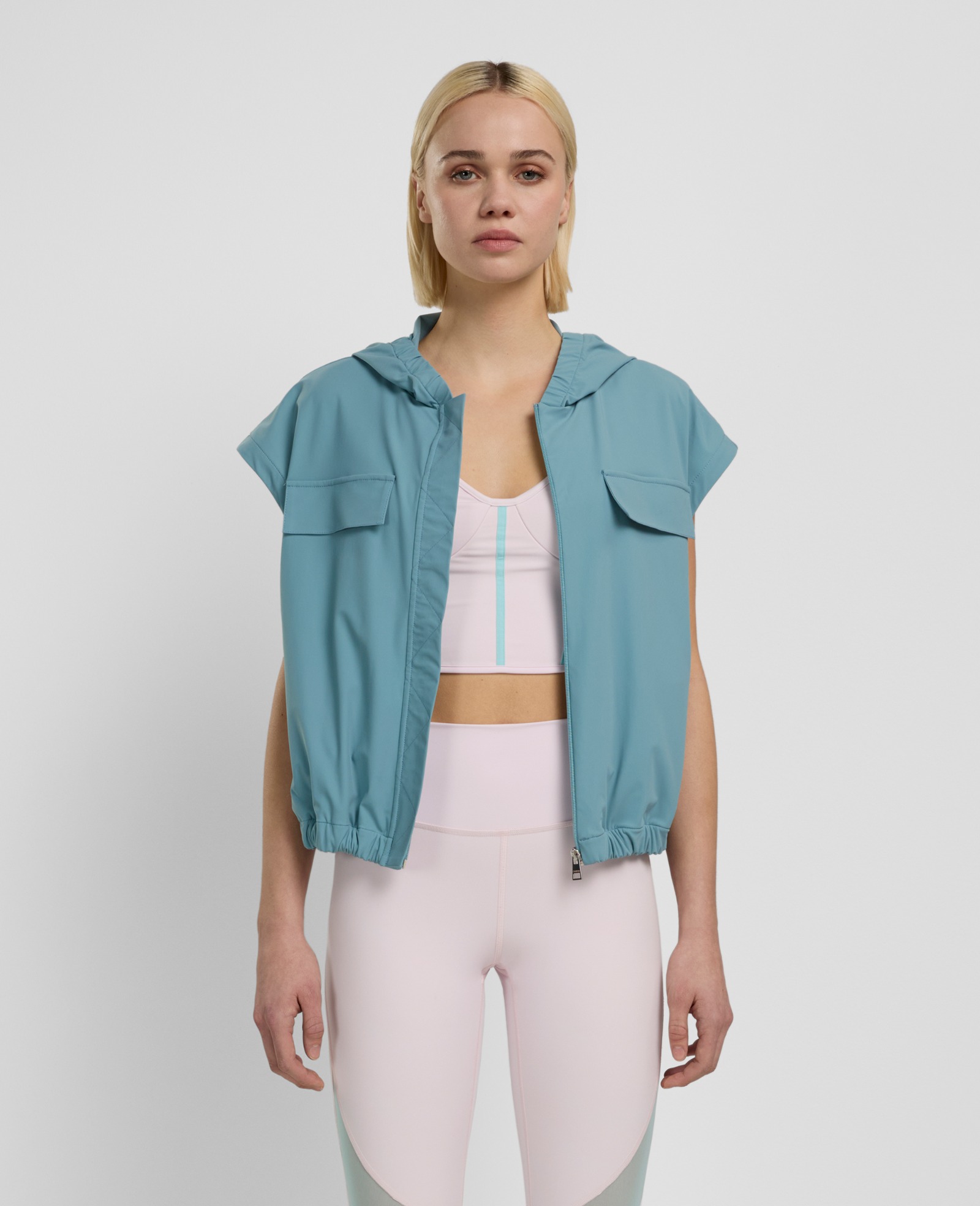 Daring Lightweight Hooded Gilet Azzurro Petrolio