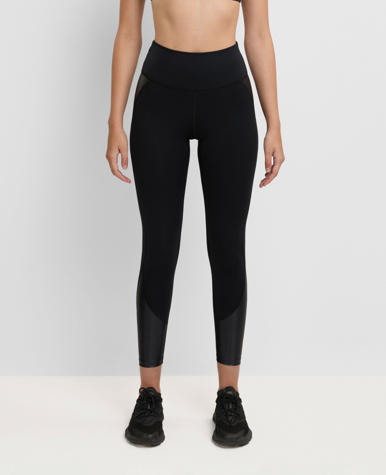Matte-Shimmer Leggings Nero