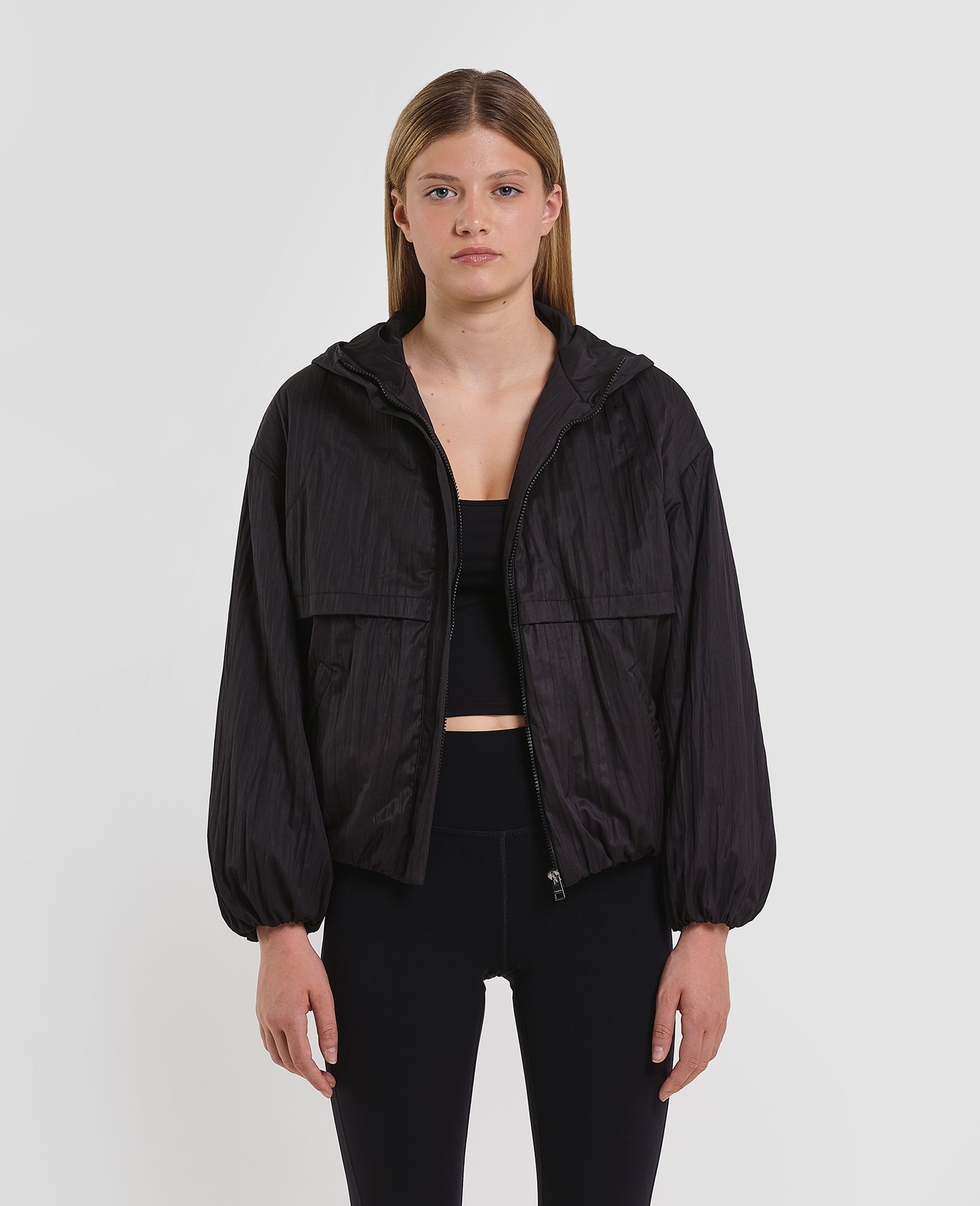 Ripple Hooded Jacket Nero
