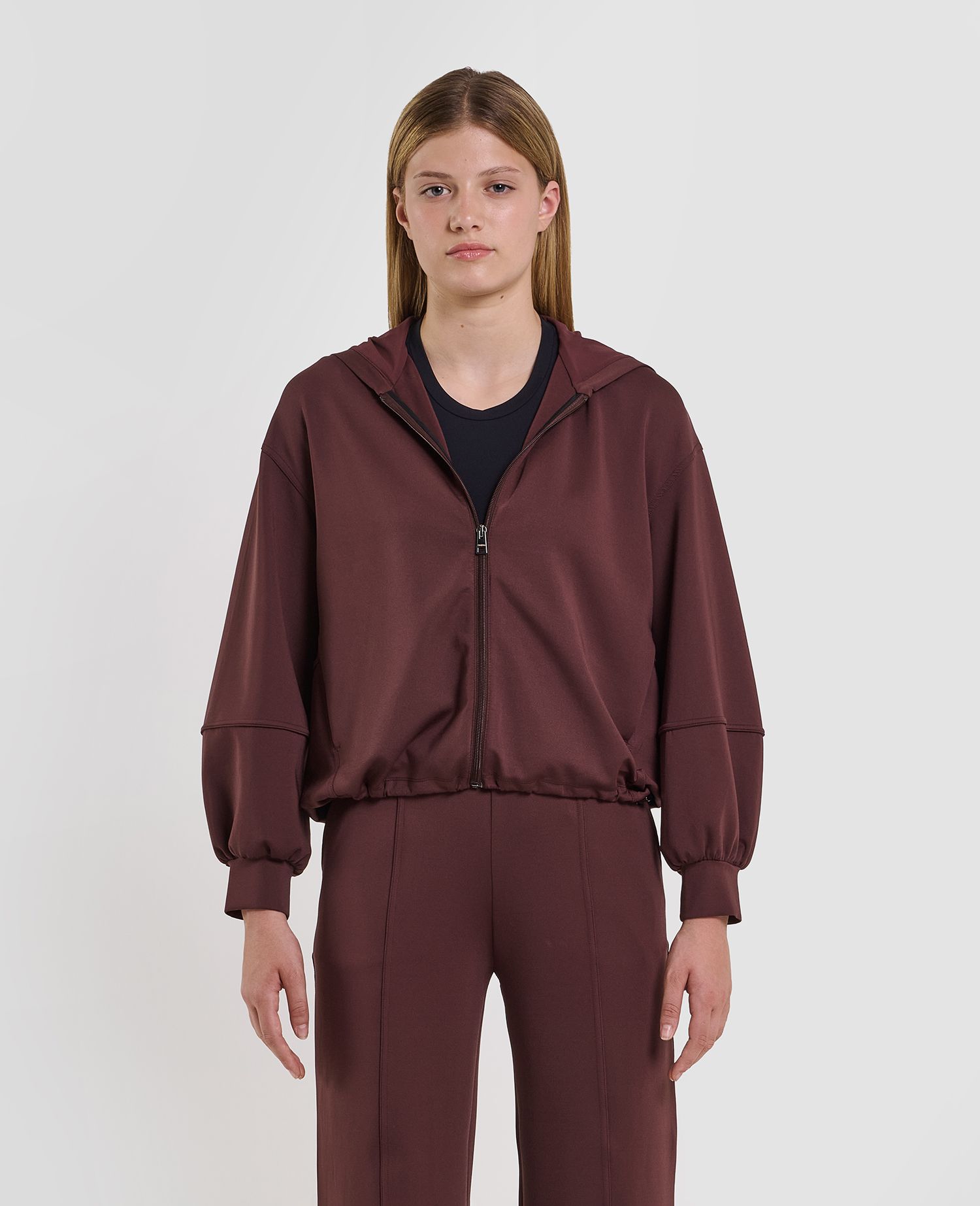 Studio Zip Hoodie Brown