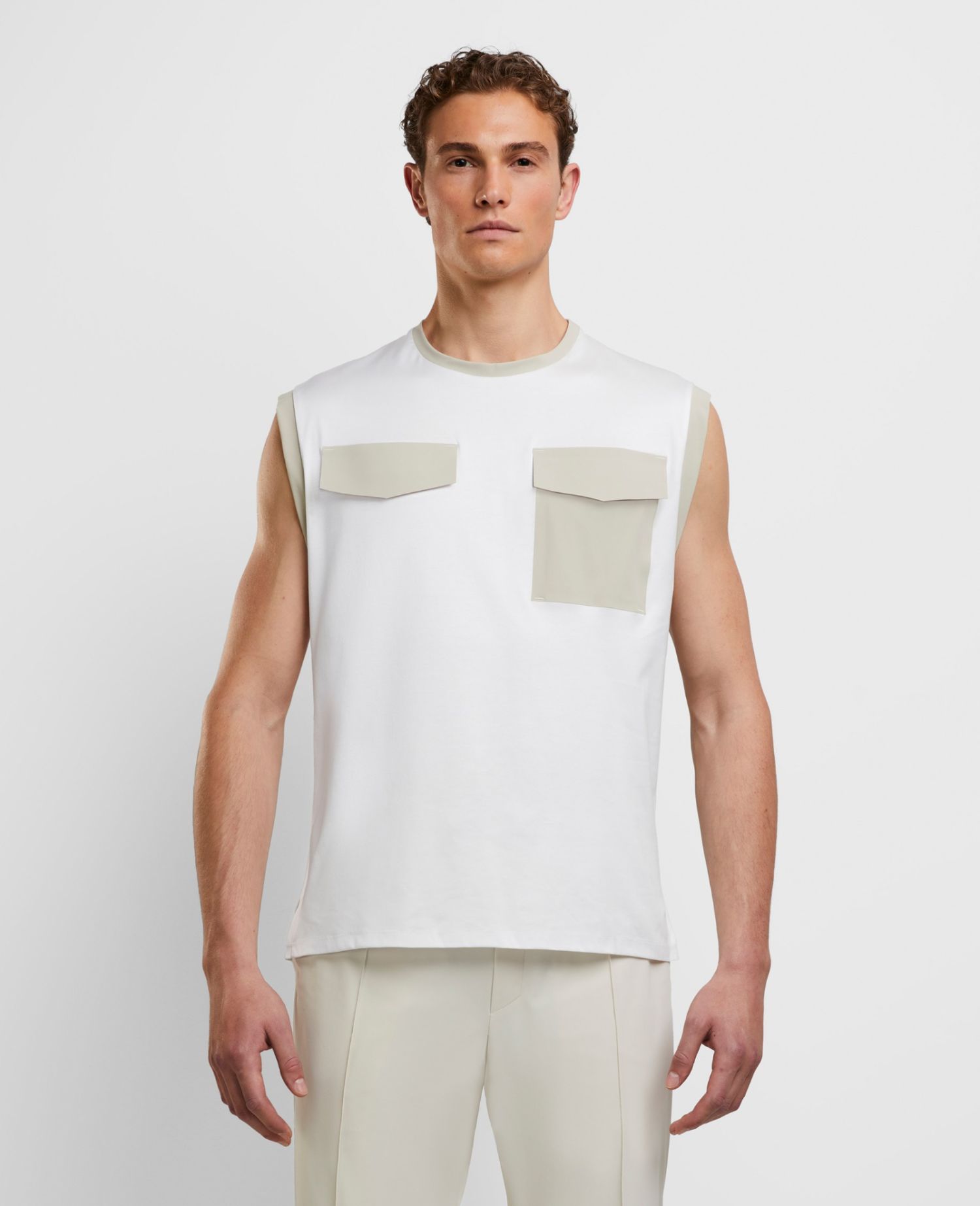 Daring Pocket Tank Top White - Man