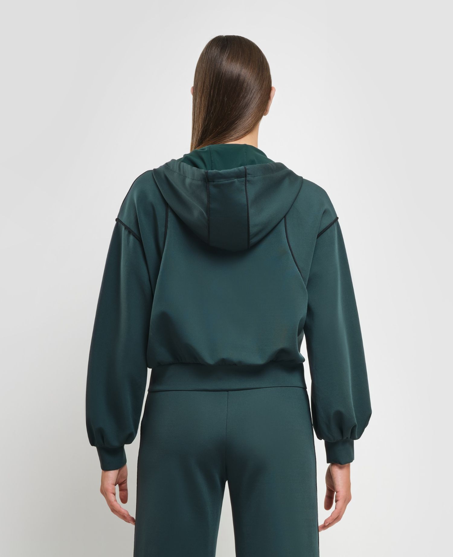 main product photo Piping Zip Hoodie Verde