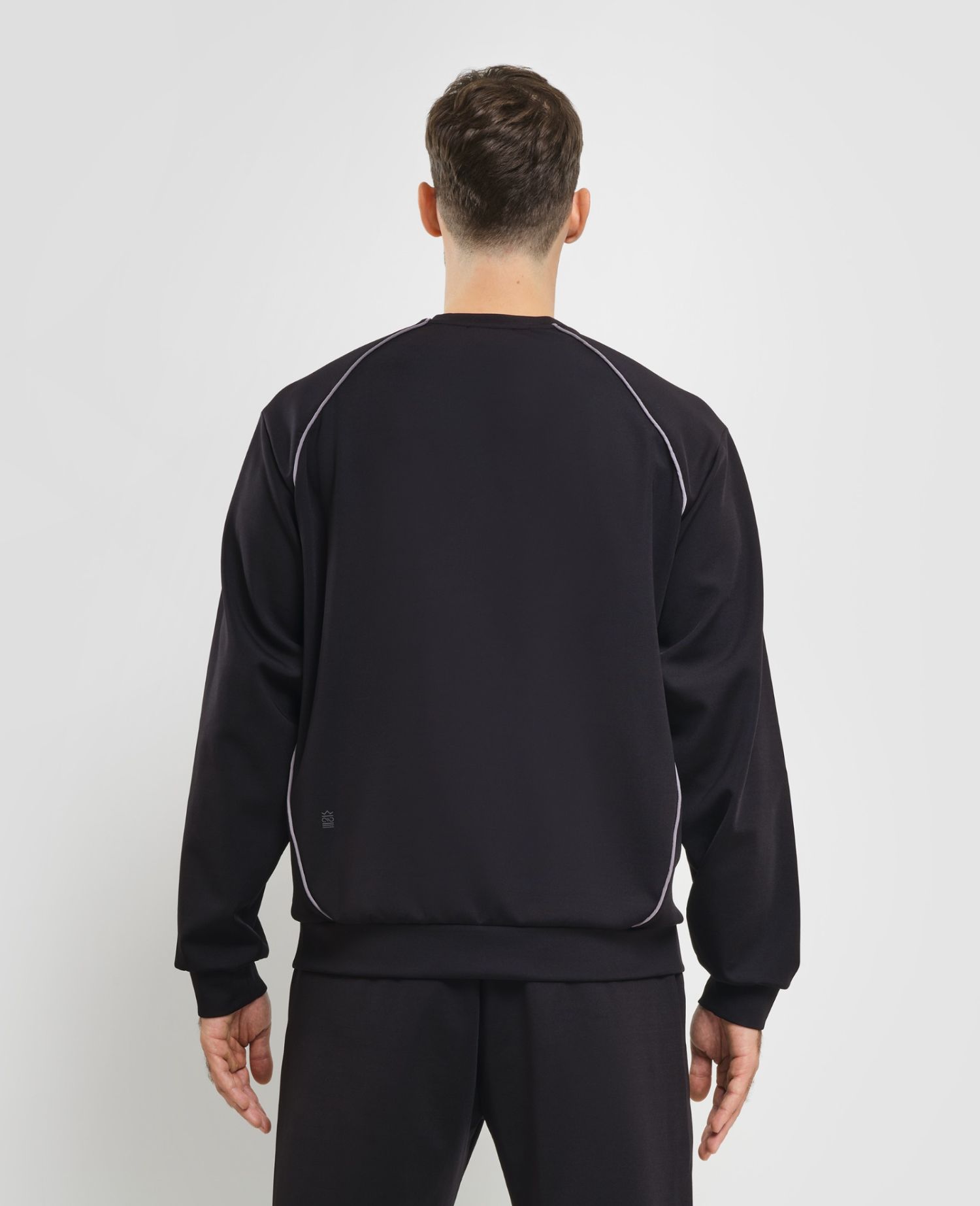 main product photo Piping Crewneck Sweatshirt Black