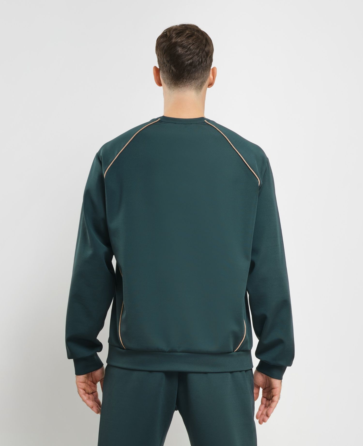 main product photo Piping Crewneck Sweatshirt Green