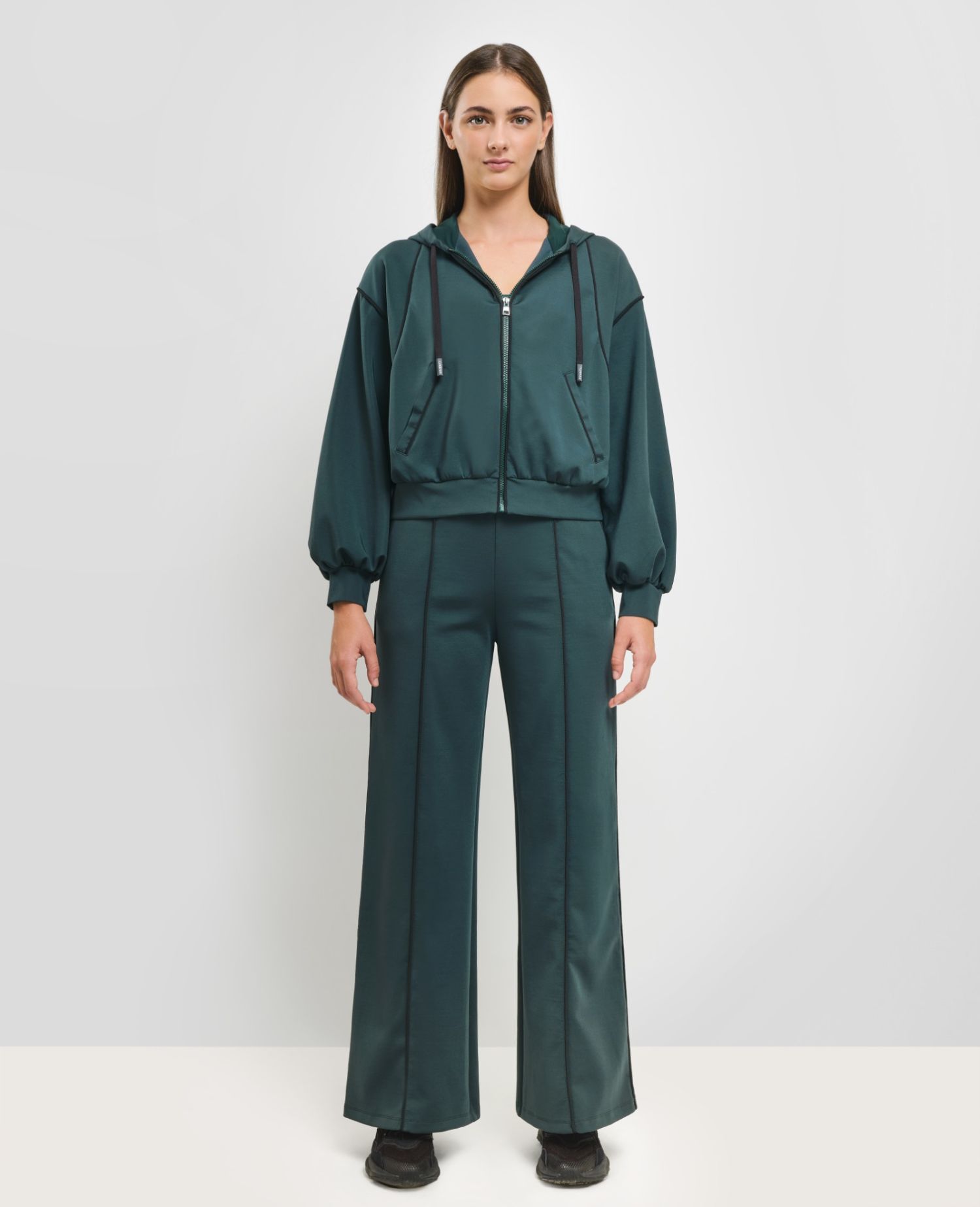 main product photo Piping Wide-leg Trousers Verde