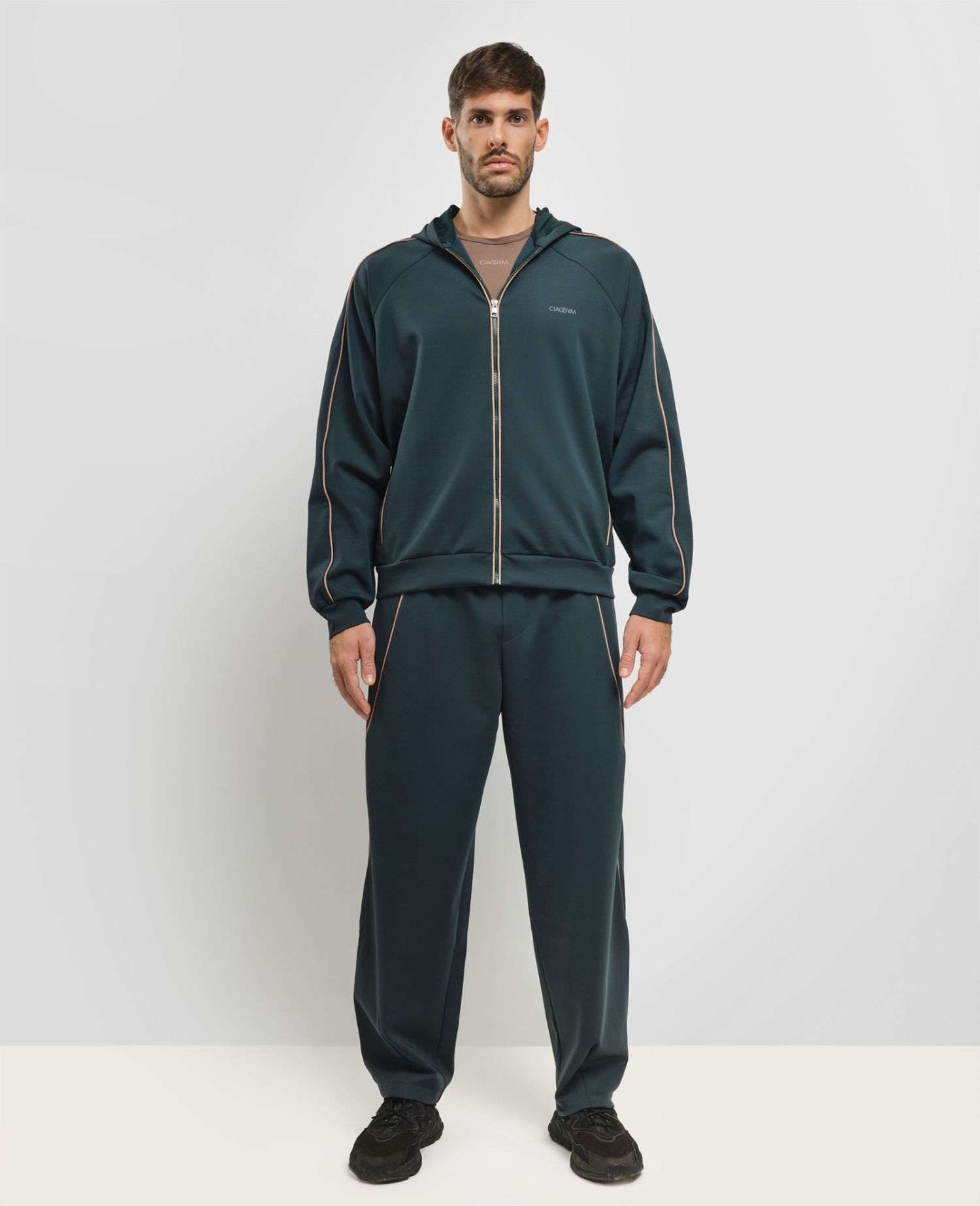 main product photo Piping Relaxed-fit Trousers Green