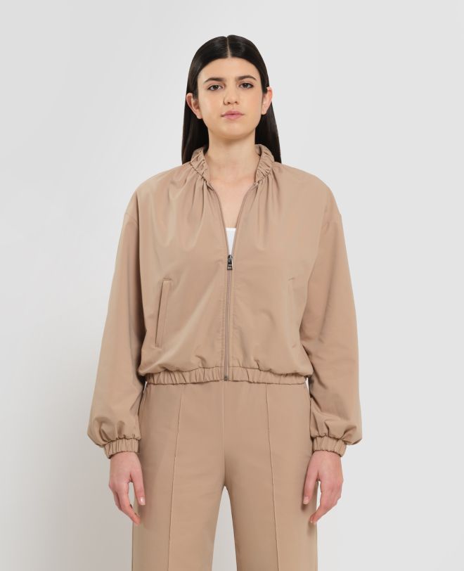 Full-zip Bomber Beige