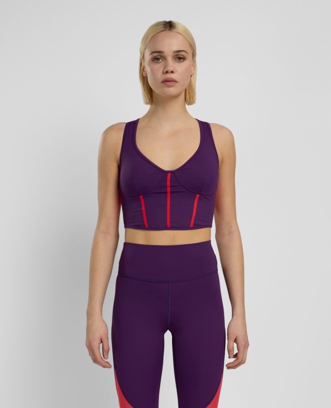 Daring Mesh Corset Top Violet