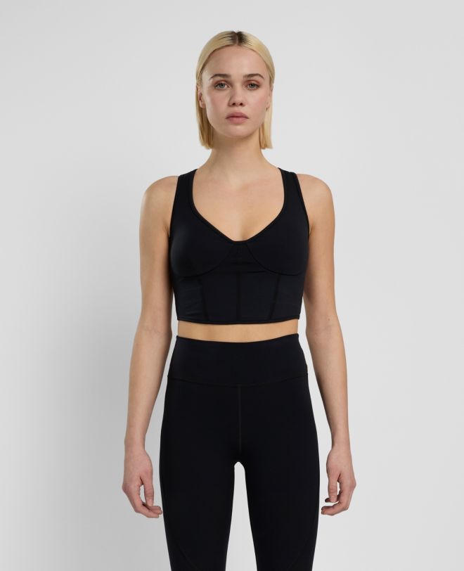 Daring Mesh Corset Top Black