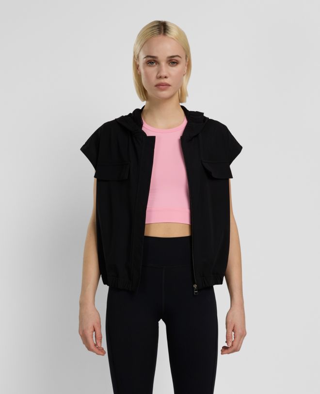 Daring Lightweight Hooded Gilet Black