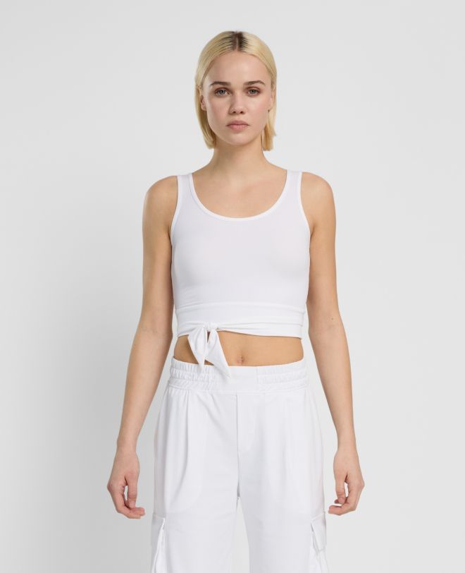 Essential Crossed Tank Top White