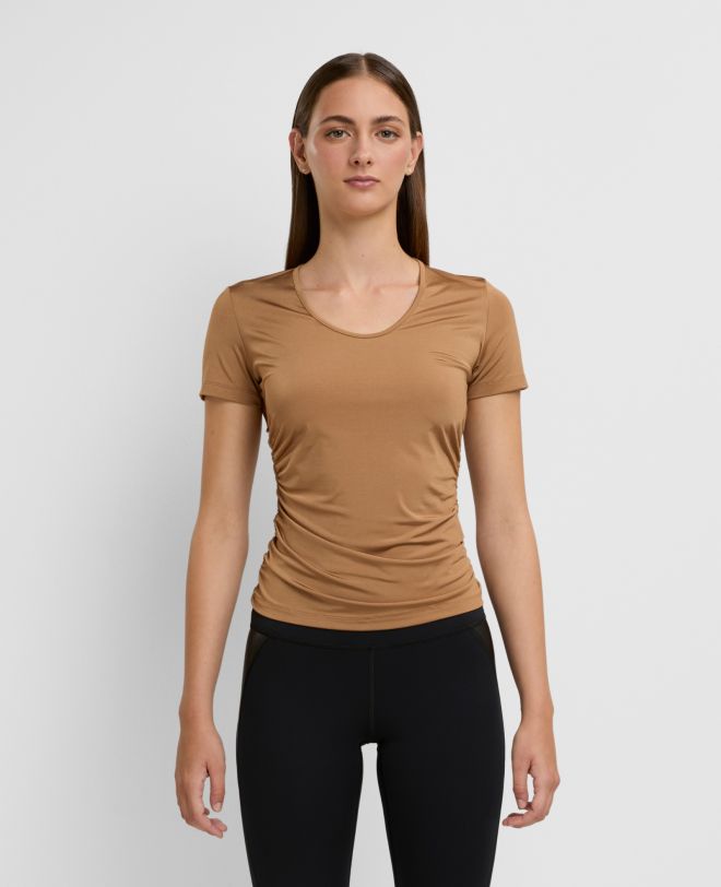 Draped T-Shirt Light Brown