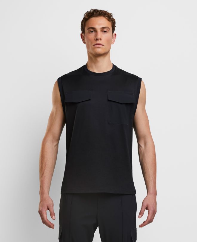 Daring Pocket Tank Top Black - Man