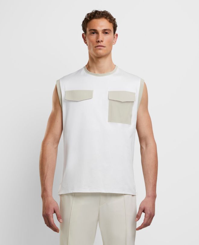 Daring Pocket Tank Top White - Man