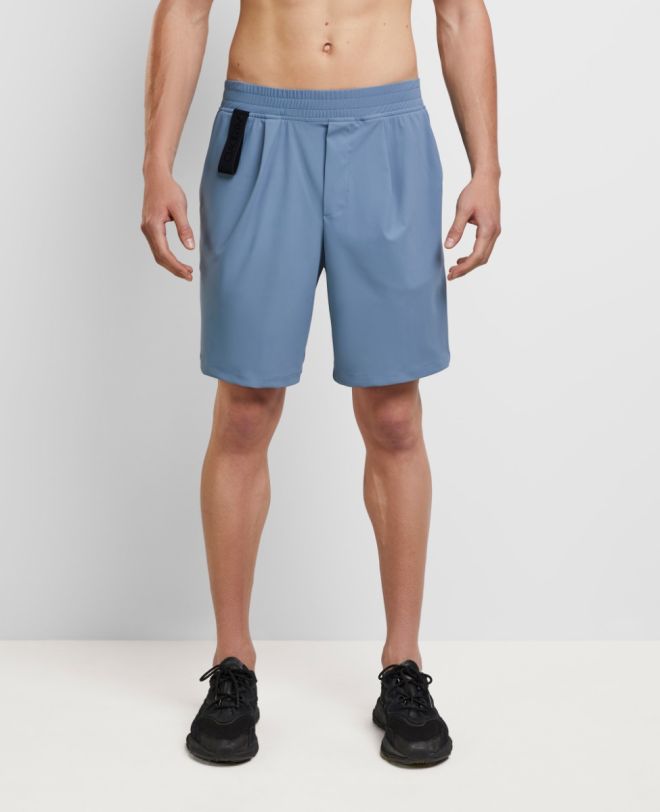 Essential Pleated Shorts Azzurro
