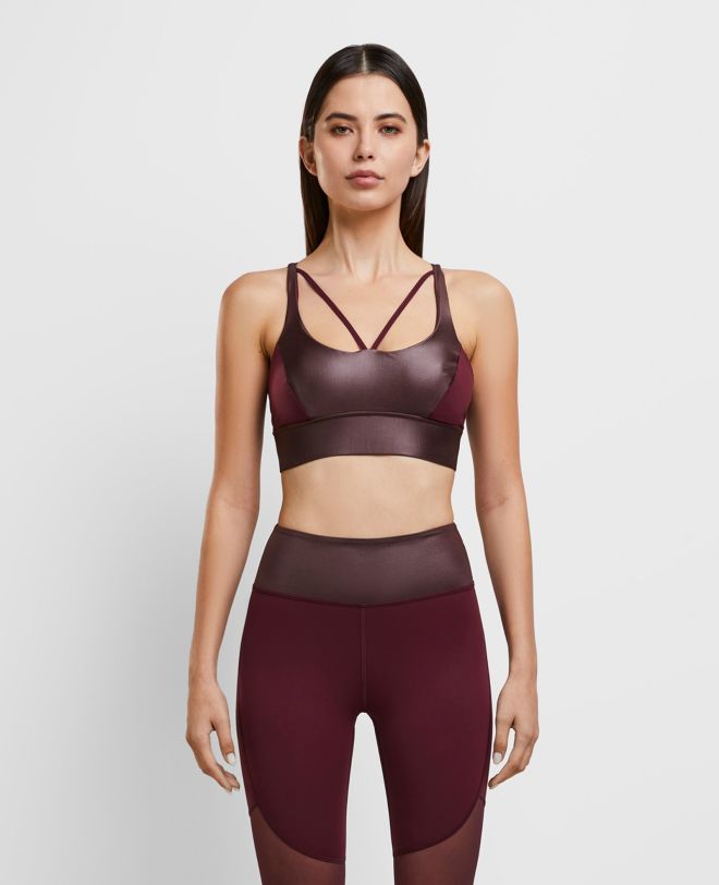 Daring Scoop Neck Bra Bordeaux