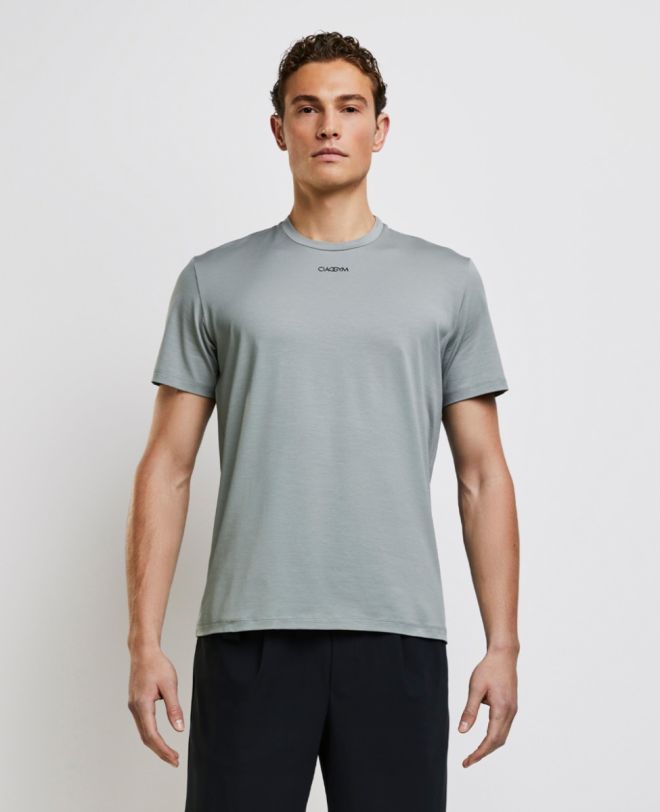 Essential Cotton Stretch T-Shirt Grigio