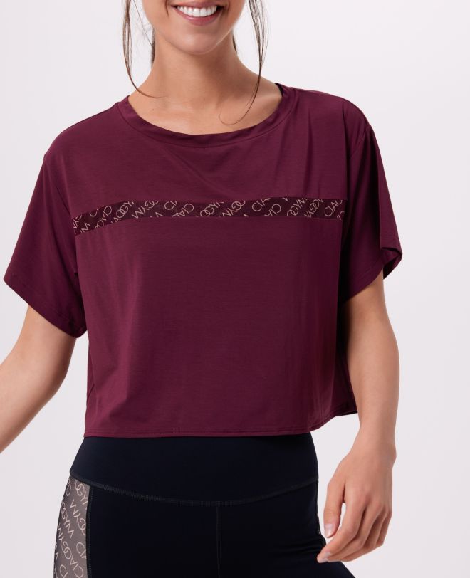 All Over Me Cropped T-shirt Bordeaux
