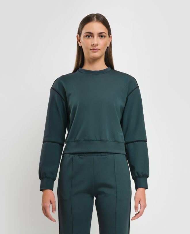 Piping Crewneck Sweatshirt Green