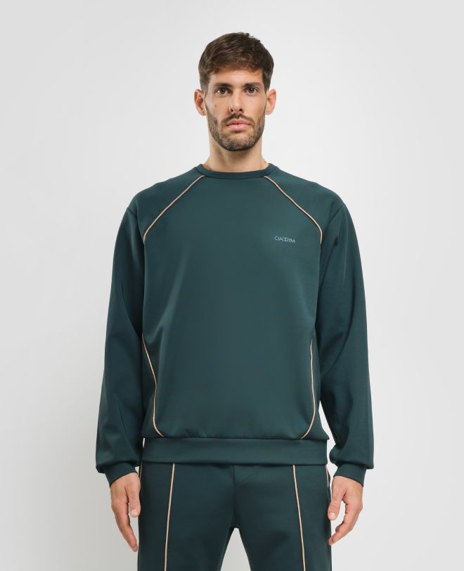Piping Crewneck Sweatshirt Green